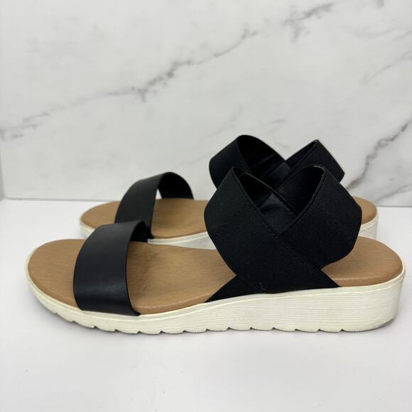 Kensie Women Everlee Casual Sandal Size 8.5 Stretch Comfort Cushion Summer Black - Picture 4 of 10